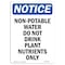Signmission OSHA Notice, 7" Height, Non-Potable Water Do Not Drink Sign, 7" X 5", Portrait OS-NS-D-57-V-15091 - alternate 1